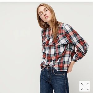 < J crew> snowy ruffle top